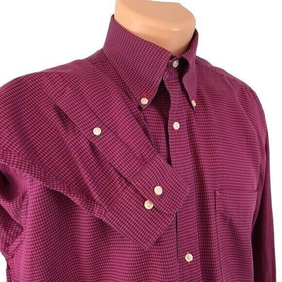 Tommy Hilfiger Men's Button Front Shirt Long Sleeves Herringbone Size 16 32-33 - Picture 3 of 7